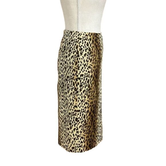 MISS SIXTY LUXURY VINTAGE FAUX FUR LEOPARD HIGH RISE PENCIL SKIRT - M - Picture 3 of 10